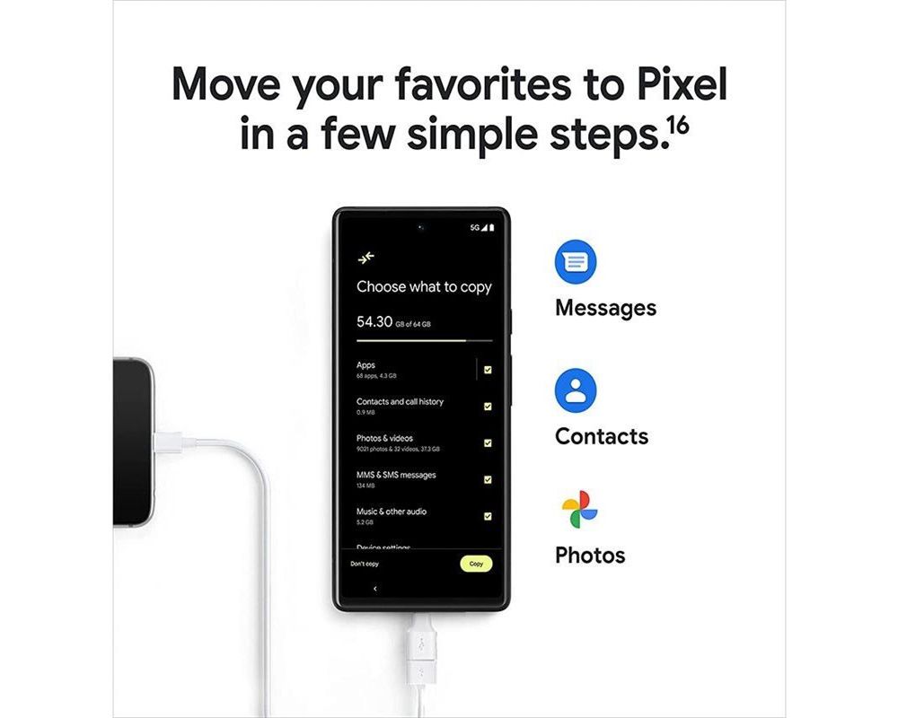 Refurbished Google Pixel 6 5G 6.4-inch Screen CPU Google Tensor 50MP 4614mAh Battery Mobile Phone