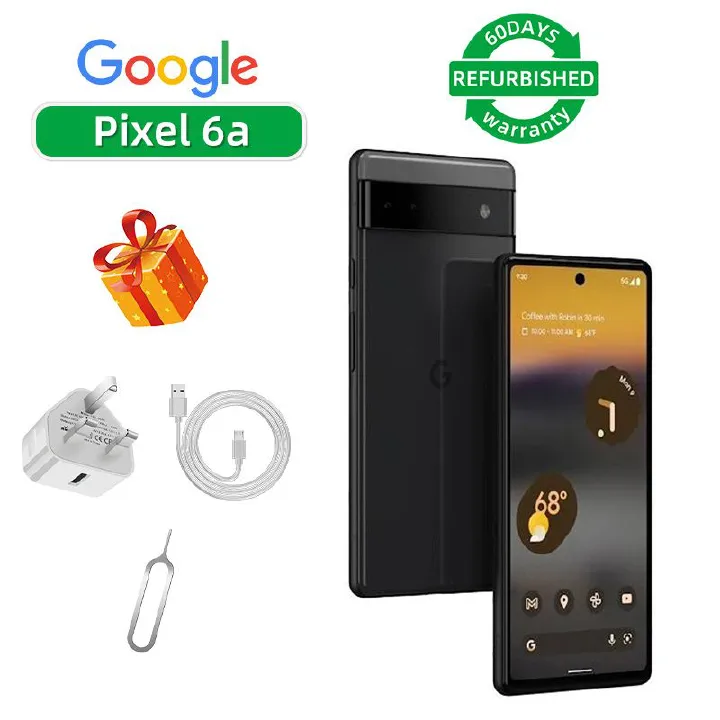 Refurbished Google Pixel 6a 5G 6.1-inch Screen CPU Google Tensor 12MP 4410mAh Battery Mobile Phone