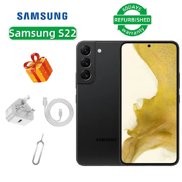 Refurbished Samsung Galaxy S22 5G 6.1-inch Screen CPU Qualcomm Snapdragon 8 Gen1 50MP Camera 3700mAh Battery Mobile Phone