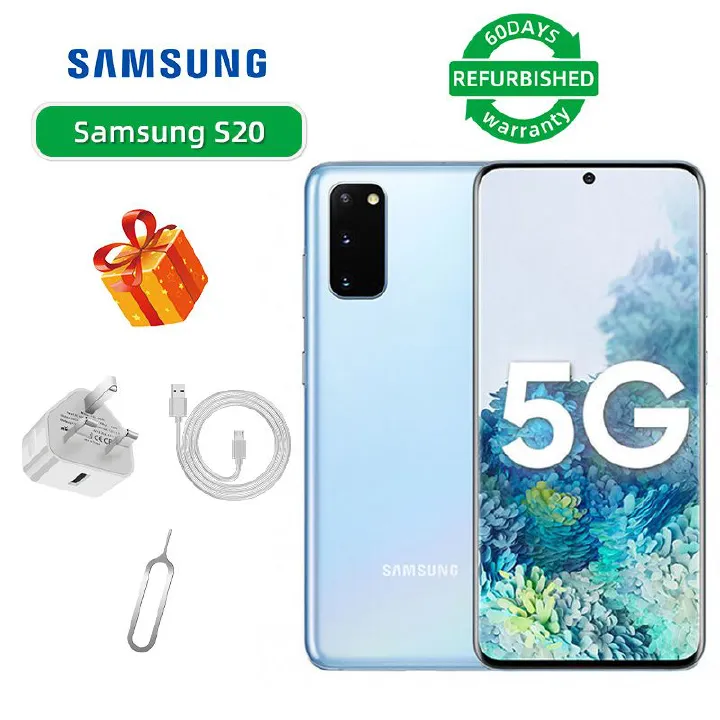 Refurbished Samsung Galaxy S20 5G 6.2-inch Screen CPU Qualcomm Snapdragon 865 12MP Camera 4000mAh Battery Mobile Phone