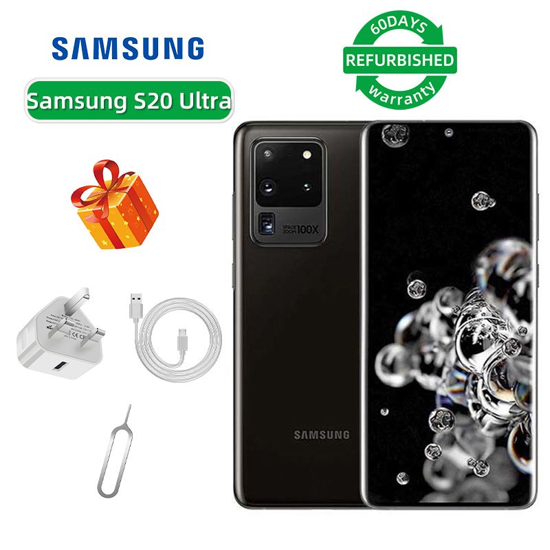 Refurbished Samsung Galaxy S20 Ultra 5G 6.9-inch Screen CPU Qualcomm Snapdragon 865 108MP Camera 5000mAh Battery Mobile Phone