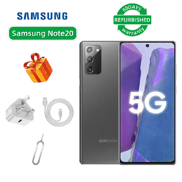 Refurbished Samsung Galaxy Note20 5G 6.7-inch Screen CPU Qualcomm Snapdragon 865 Plus 64MP Camera 4300mAh Battery Mobile Phone