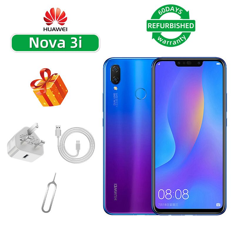Refurbished Huawei nova 3i 4G Google Play CPU HiSilicon Kirin 710 6.3-inch 24MP camera 3340mAh battery smartphone