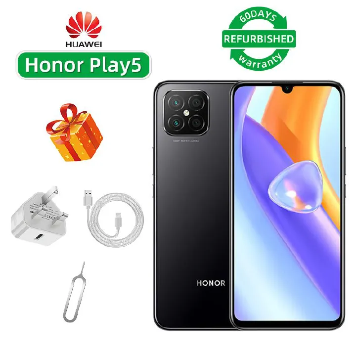 Refurbished Phone Honor Play5 5G CPU MediaTek Dimensity 800U 6.53-inch Screen 64MP Camera 3800mAh used Phone