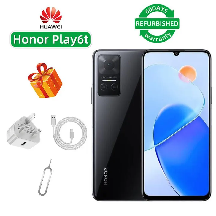 Refurbished Phone Honor Play6t 5G CPU MediaTek Dimensity 700 6.74-inch Screen 13MP Camera 5000mAh used Phone