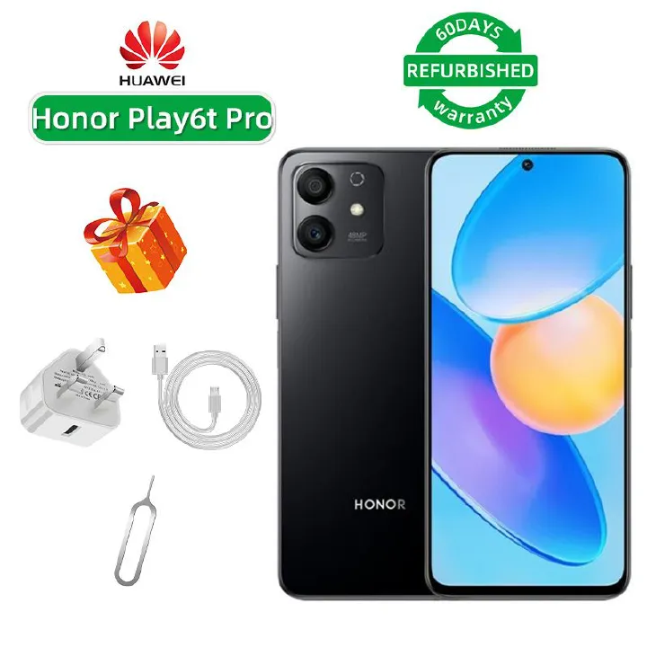 Refurbished Phone Honor Play6T Pro 5G CPU MediaTek Dimensity 810 6.7-inch Screen 48MP Camera 4000mAh used Phone