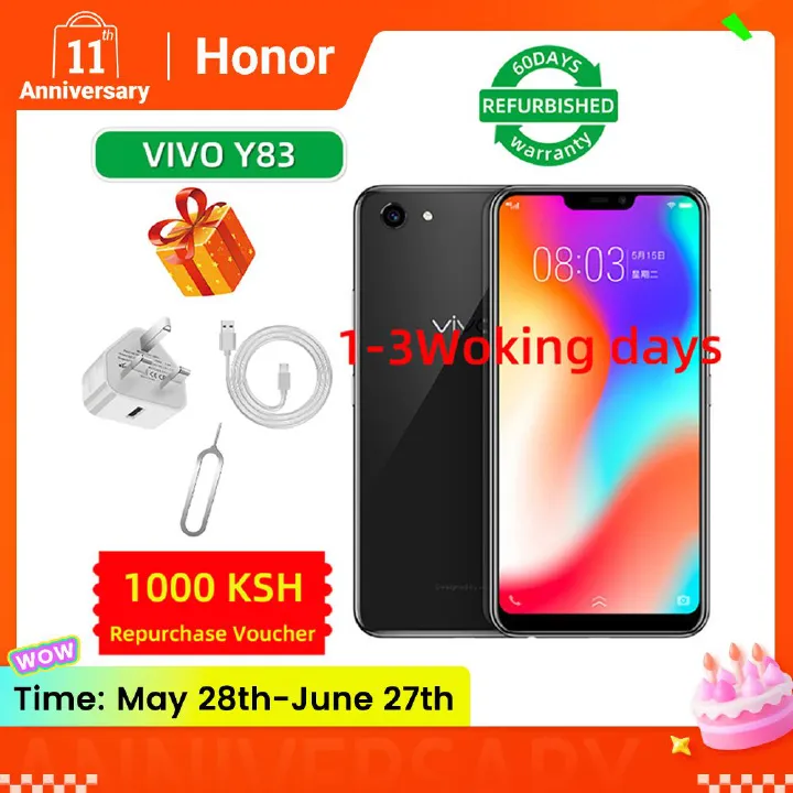 Refurbished vivo Y83 4G 6.22-inch TFT screen CPU MediaTek Helio P22 (MT6762) 13MP camera 3260mAh rechargeable smartphone