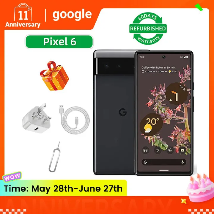 Refurbished Google Pixel 6 5G 6.4-inch Screen CPU Google Tensor 50MP 4614mAh Battery Mobile Phone