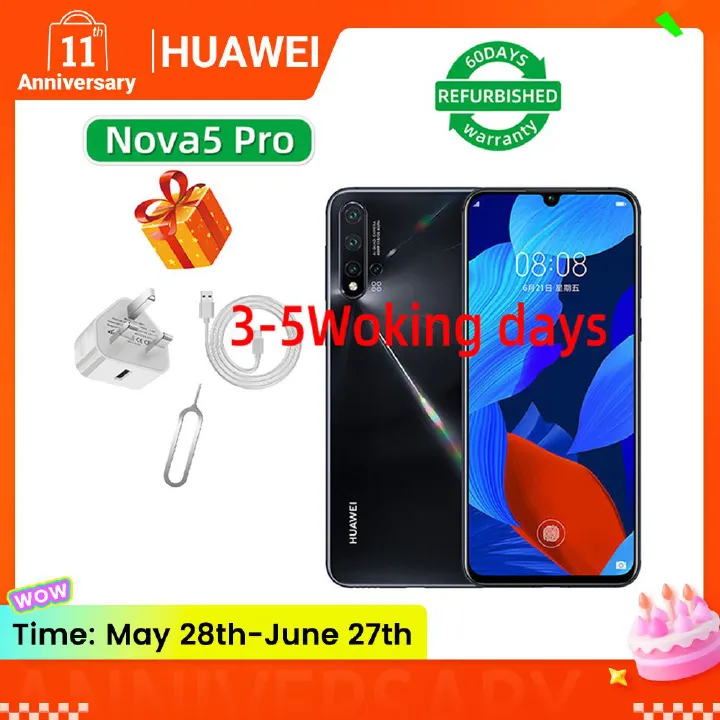 Refurbished phone huawei nova 5 pro Original 8+128GB Mobile Phone smart phones 6.39inch Dual SIM