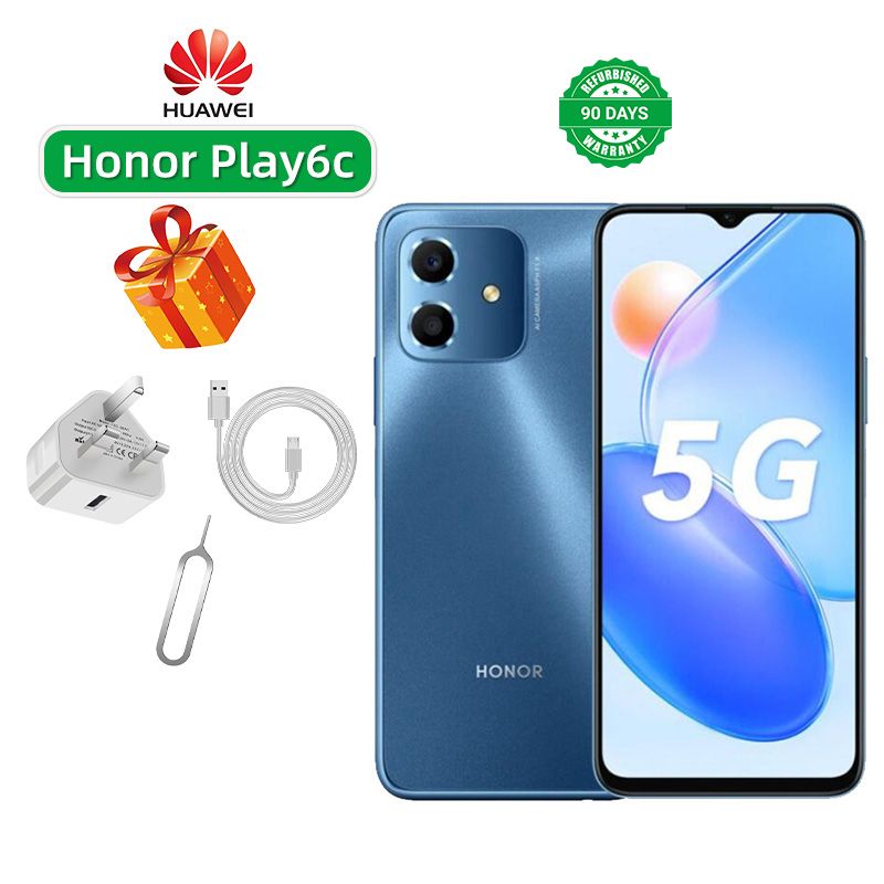 Refurbished Phone Honor Play6c 5G CPU Qualcomm Snapdragon 480 Plus 6.517-inch Screen 13MP Camera 5000mAh used Phone