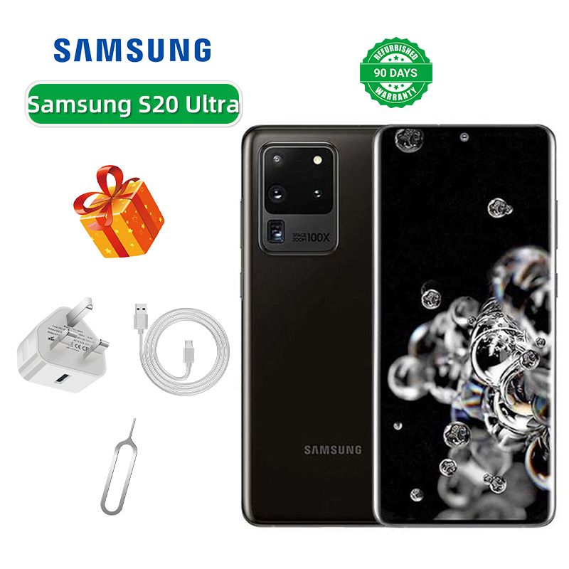 Refurbished Samsung Galaxy S20 Ultra 5G 6.9-inch Screen CPU Qualcomm Snapdragon 865 108MP Camera 5000mAh Battery Mobile Phone