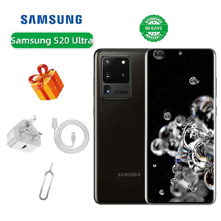 Refurbished Samsung Galaxy S20 Ultra 5G 6.9-inch Screen CPU Qualcomm Snapdragon 865 108MP Camera 5000mAh Battery Mobile Phone