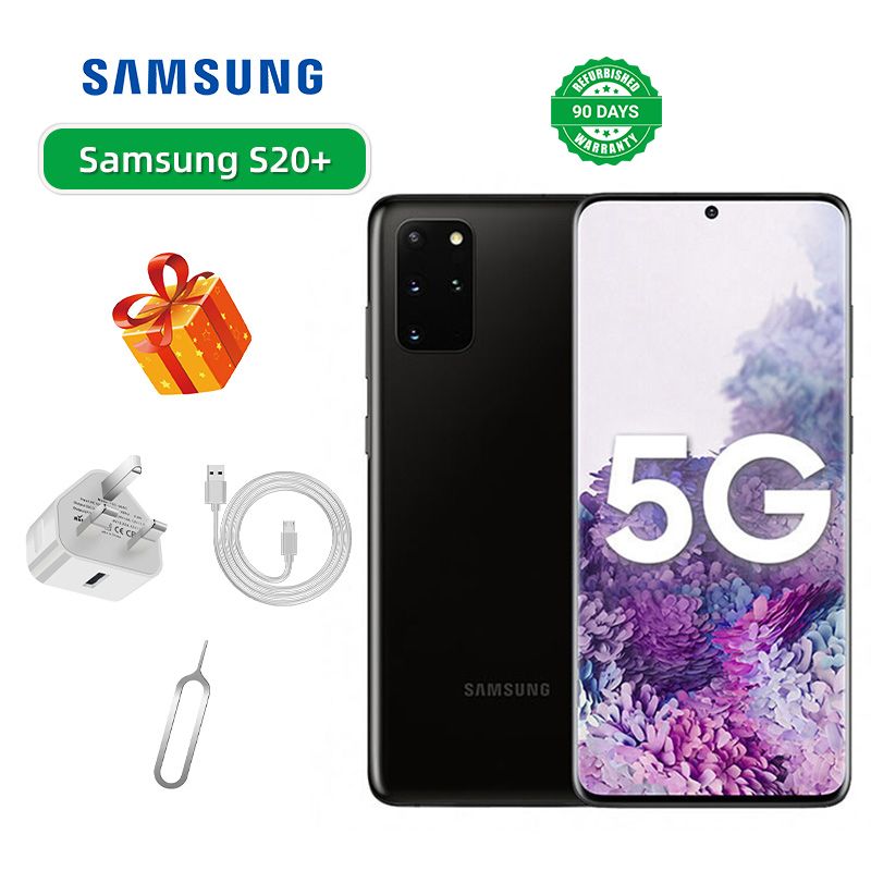 Refurbished Samsung Galaxy S20+ 5G 6.7-inch Screen CPU Qualcomm Snapdragon 865 64MP Camera 4500mAh Battery Mobile Phone