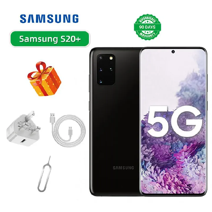 Refurbished Samsung Galaxy S20+ 5G 6.7-inch Screen CPU Qualcomm Snapdragon 865 64MP Camera 4500mAh Battery Mobile Phone