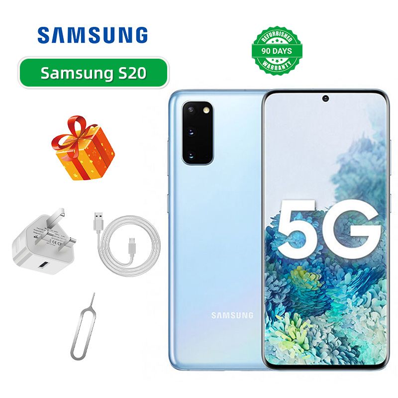 Refurbished Samsung Galaxy S20 5G 6.2-inch Screen CPU Qualcomm Snapdragon 865 12MP Camera 4000mAh Battery Mobile Phone