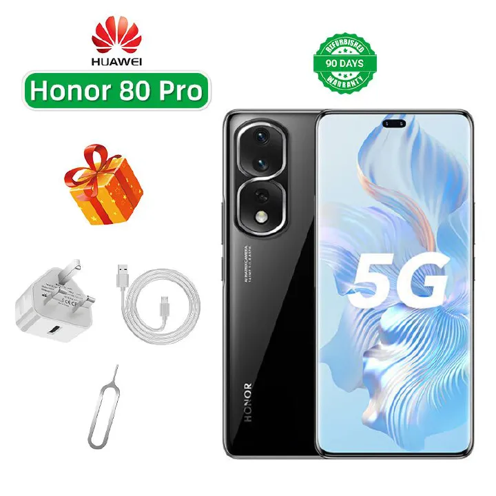 Refurbished Phone Honor 80 Pro 5G CPU Qualcomm Snapdragon 8+ Gen1 6.78-inch Screen 160MP Camera 4800mAh used Phone