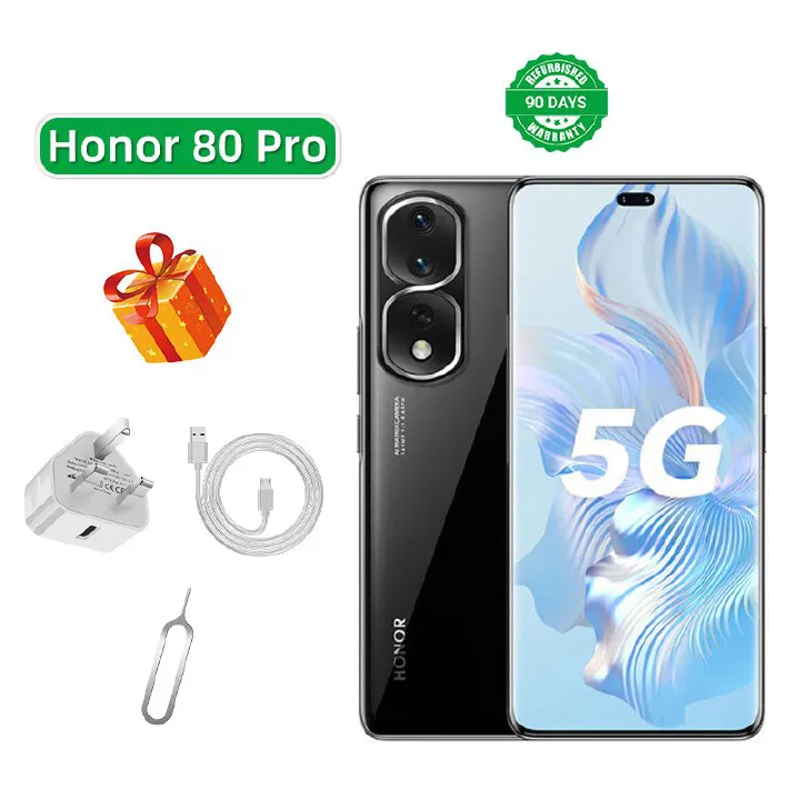 Refurbished Phone Honor 80 Pro 5G CPU Qualcomm Snapdragon 8+ Gen1 6.78-inch Screen 160MP Camera 4800mAh used Phone