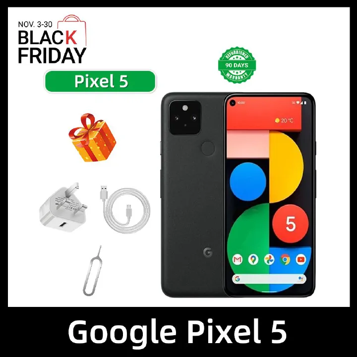 Refurbished Google Pixel 5 5G 6.0-inch Screen CPU Qualcomm Snapdragon 765G 4080mAh Battery Mobile Phone