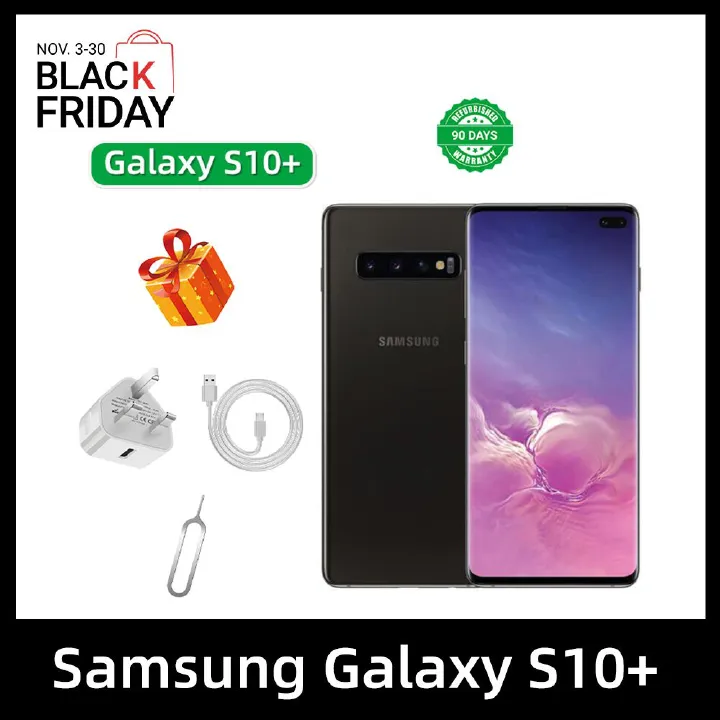 Refurbished Samsung Galaxy S10+ 4G 6.4-inch Screen CPU Qualcomm Snapdragon 855 16MP Camera 4100mAh Battery Mobile Phone