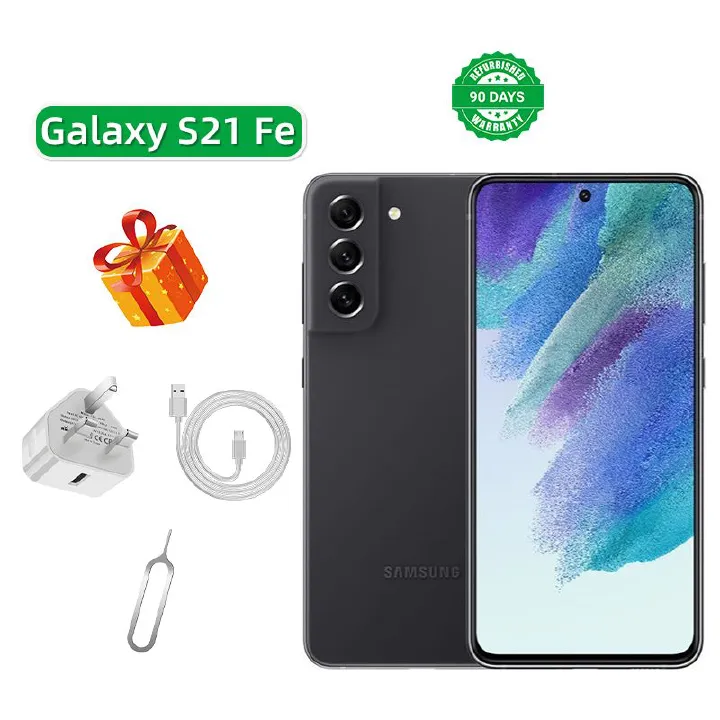 Refurbished Samsung Galaxy S21 FE 5G 6.4-inch Screen CPU Qualcomm Snapdragon 888 12MP Camera 4500mAh Battery Mobile Phone