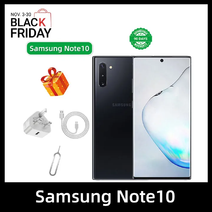 Refurbished Samsung Galaxy Note10 4G 6.3-inch Screen CPU Qualcomm Snapdragon 855 12MP Camera 3500mAh Battery Mobile Phone