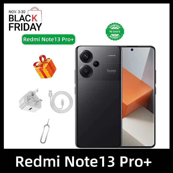 Refurbished Redmi Note 13 Pro+ 5G 6.67-inch screen CPU MediaTek Dimensity 7200 Ultra 200MP camera 5000mAh battery smartphone