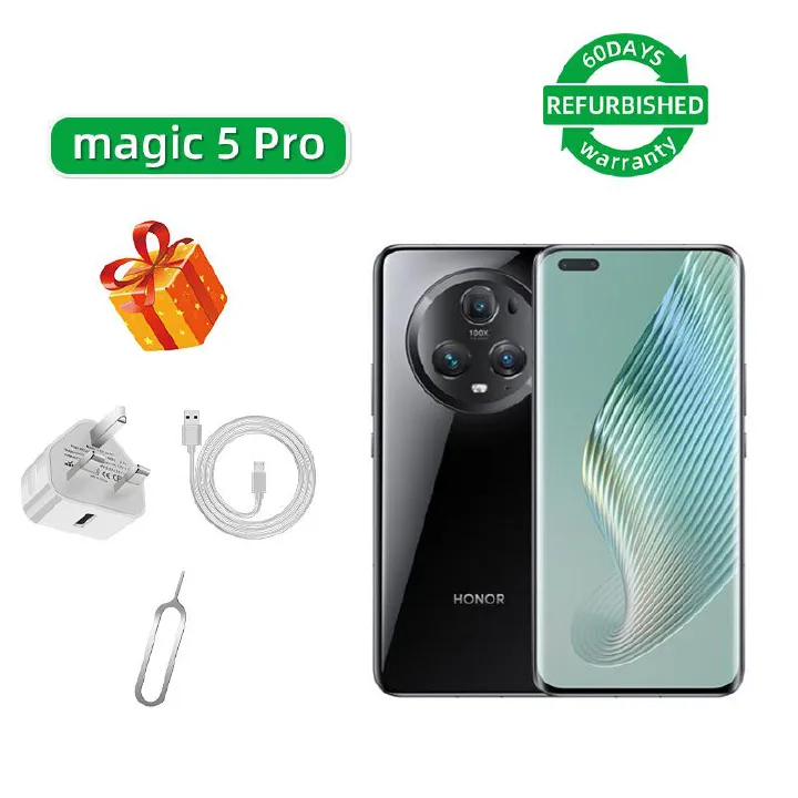 Refurbished phone Honor Magic5 Pro 5G 6.81-inch screen CPU Qualcomm Snapdragon 8 Gen2 50MP camera 5450mAh battery used phone