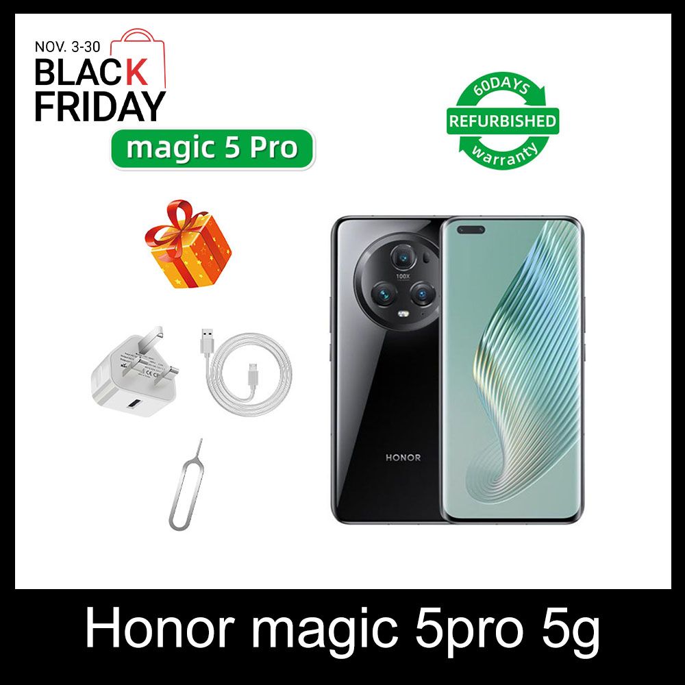 Refurbished phone Honor Magic5 Pro 5G 6.81-inch screen CPU Qualcomm Snapdragon 8 Gen2 50MP camera 5450mAh battery used phone