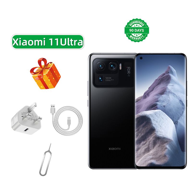 Refurbished Xiaomi 11 Ultra 5G 6.81-inch Screen No screen fingerprint CPU Qualcomm Snapdragon 888 50MP Camera 5000mAh Battery Smartphone
