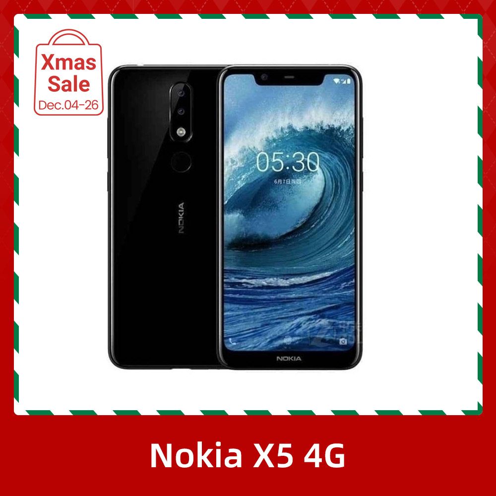 Refurbished Nokia x5 ROM 64GB 5.86inch 1520x720px Screen CPU MediaTek Helio P60 13MP Camera 3060mAh Battery in good condition Smartphone