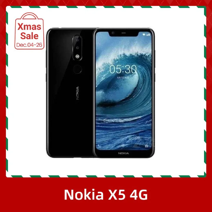 Refurbished Nokia x5 ROM 64GB 5.86inch 1520x720px Screen CPU MediaTek Helio P60 13MP Camera 3060mAh Battery in good condition Smartphone