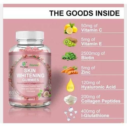 Skin Whitening Gummies with Glutathione and Collagen