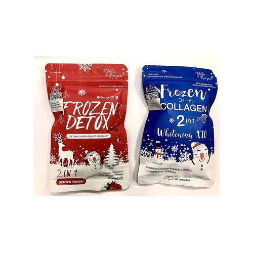 Frozen Collagen Frozen Detox + Frozen Collagen Whitening X 10 Glutathione