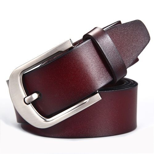 Fashion Belt Men Leather Belt Young Retro Belts- Brown