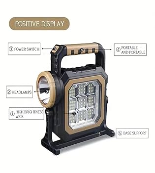 Camping Torch, High Power Led Flashlights Camping Torch Work Light Solar ...Super Luminária Interna E Externa Lanterna Solar
