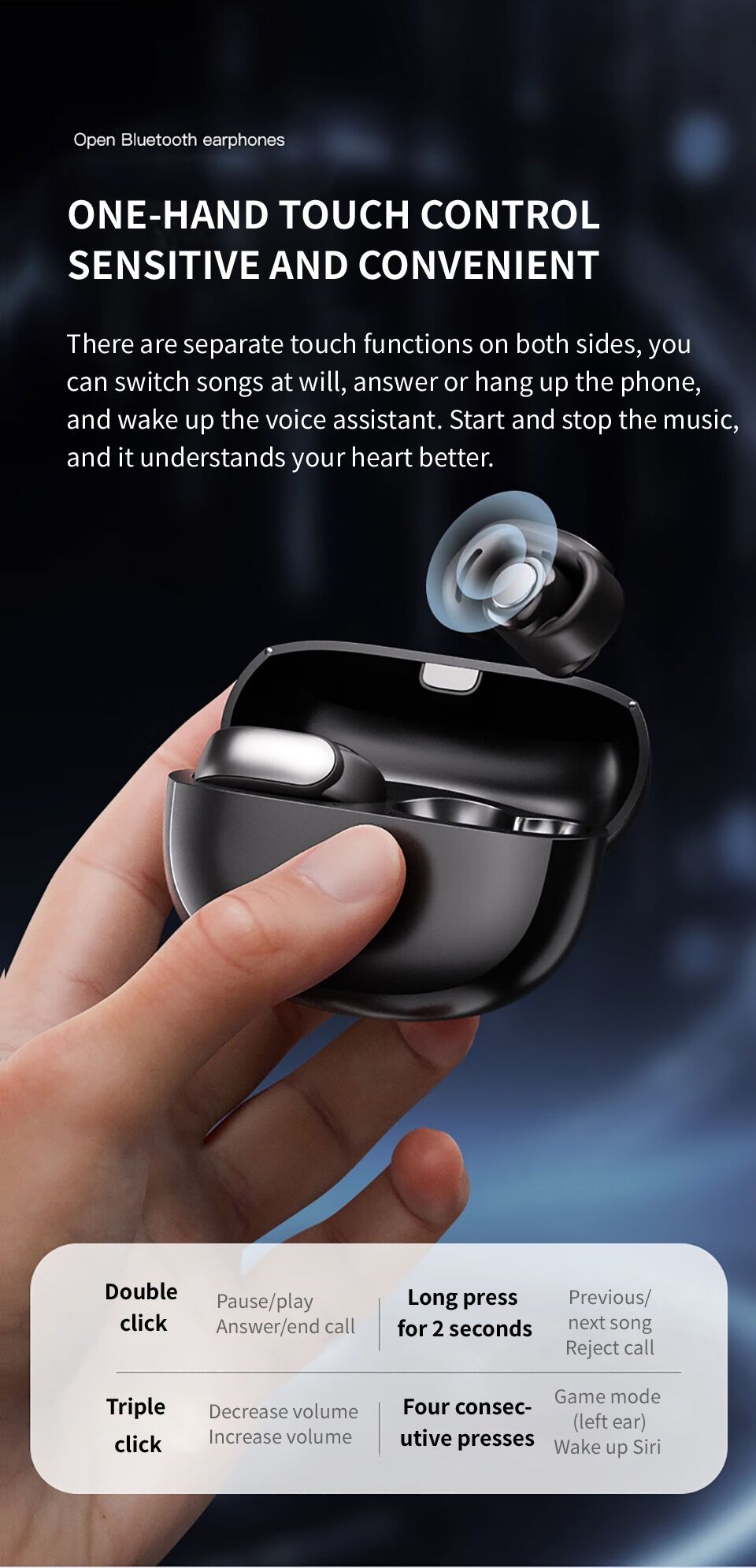 Bose Ultra Open Earbuds True Wireless Bluetooth Headphones with Noise Cancelling, Comfortable Fit, Deep Bass, Crystal Clear Calls, Long Battery Life, Sport and Music Earphones EARPODS