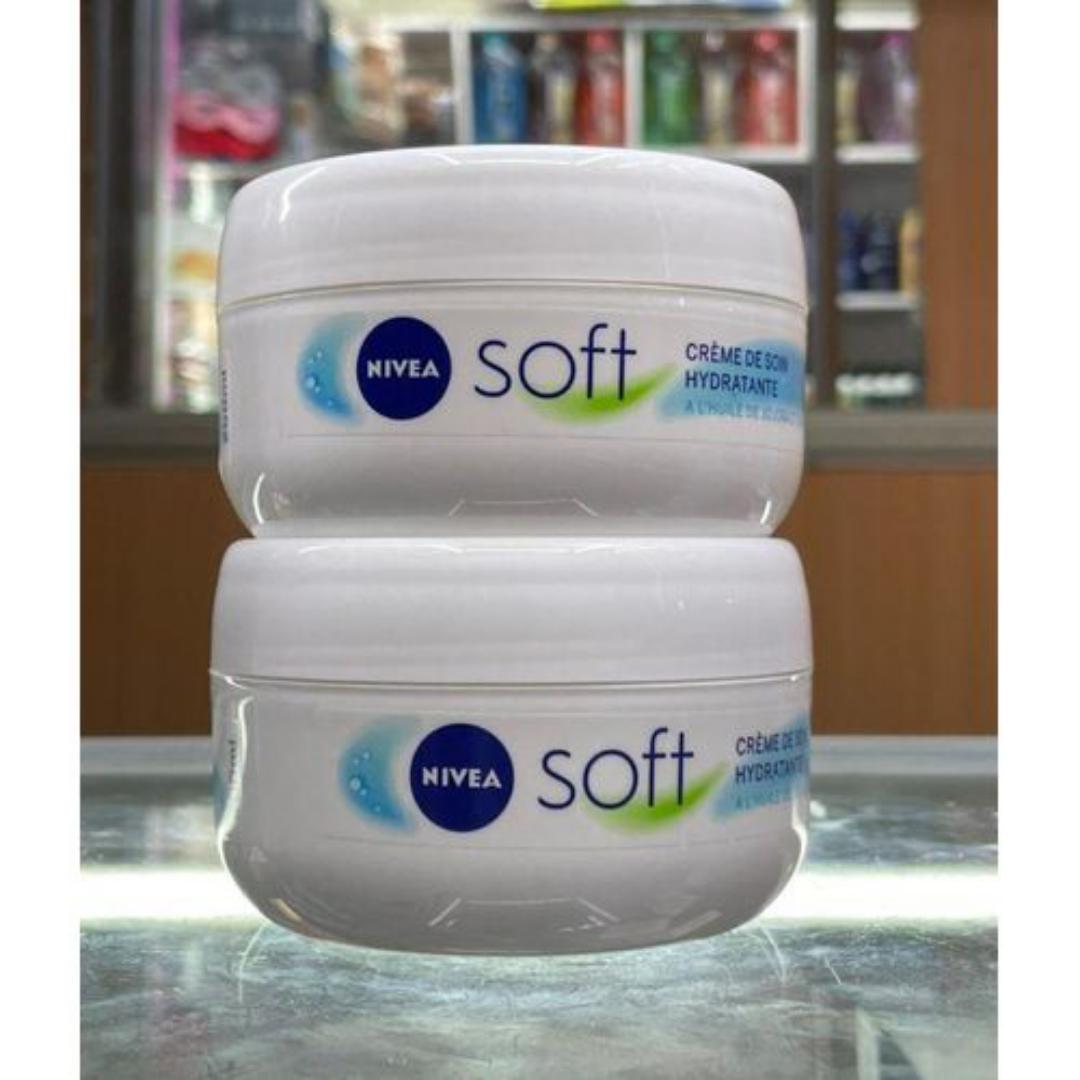 NIVEA 2 in 1 : Soft Moisturizing Creams for Face, Hands & Body With Vitamin E and Jojoba Oil