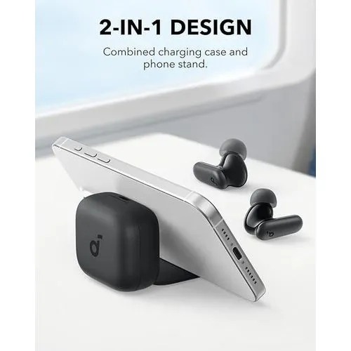 Soundcore  earbuds.30 hours of playtime with charging case, high bass, IPX5 water resistance, clear calls with AI-enhanced technology, and 22 EQ presets via the Soundcore app Features 10mm dynamic dri
