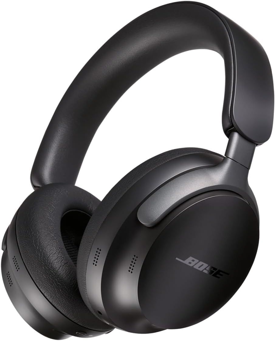 Bose Headphones .features Acoustic Noise Cancelling technology, Quiet Mode, Aware Mode, and a new Immersion Mode. 
The headphones have up to 24 hours of battery life, or up to 18 hou