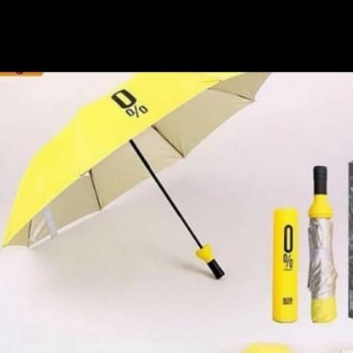 Wine Bottle Design Folding Umbrellas Windproof Travel Umbrellas for Rain - Covers 2/3 people when fully opened, Lightweight, Strong, Compact with for Men & Women
