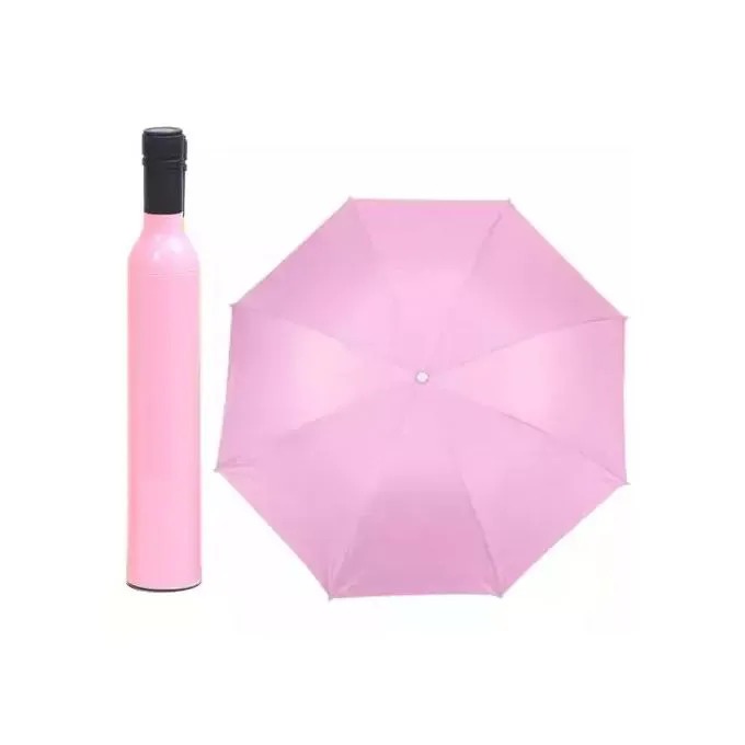Wine Bottle Design Folding Umbrellas Windproof Travel Umbrellas for Rain - Covers 2/3 people when fully opened, Lightweight, Strong, Compact with for Men & Women