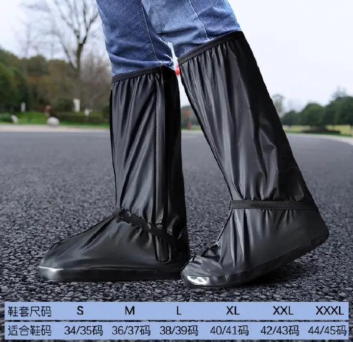 Portable Foldable Reusable Waterproof Cover Rain Boots Shoe Covers Unisex Reusable Non-Slip Boot Shoe Covers Sizes S, M, L, XL, XXL, XXXL