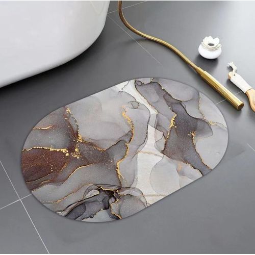 Anti-Slip Super Absorbent Floor Mat 40×60cm – Nappa Leather Surface, Non-Slip Rubber Bottom, Fast-Drying Bathroom/Kitchen/Toilet Door Mat – Multiple Designs Available