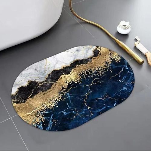 Anti-Slip Super Absorbent Floor Mat 40×60cm – Nappa Leather Surface, Non-Slip Rubber Bottom, Fast-Drying Bathroom/Kitchen/Toilet Door Mat – Multiple Designs Available