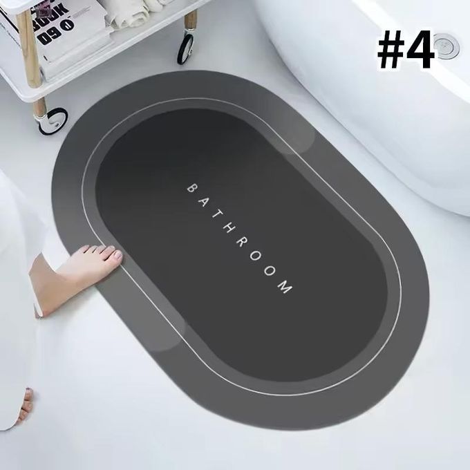 Anti-Slip Super Absorbent Floor Mat 40×60cm – Nappa Leather Surface, Non-Slip Rubber Bottom, Fast-Drying Bathroom/Kitchen/Toilet Door Mat – Multiple Designs Available