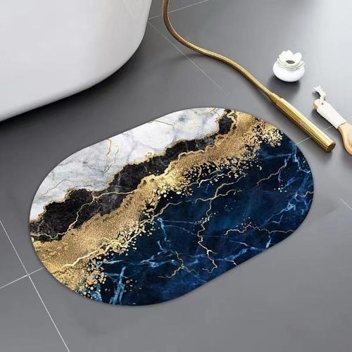 Anti-Slip Super Absorbent Floor Mat 40×60cm – Nappa Leather Surface, Non-Slip Rubber Bottom, Fast-Drying Bathroom/Kitchen/Toilet Door Mat – Multiple Designs Available