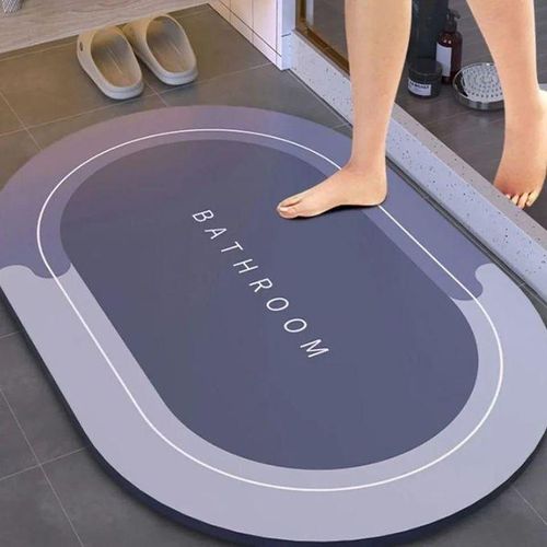 Anti-Slip Super Absorbent Floor Mat 40×60cm – Nappa Leather Surface, Non-Slip Rubber Bottom, Fast-Drying Bathroom/Kitchen/Toilet Door Mat – Multiple Designs Available
