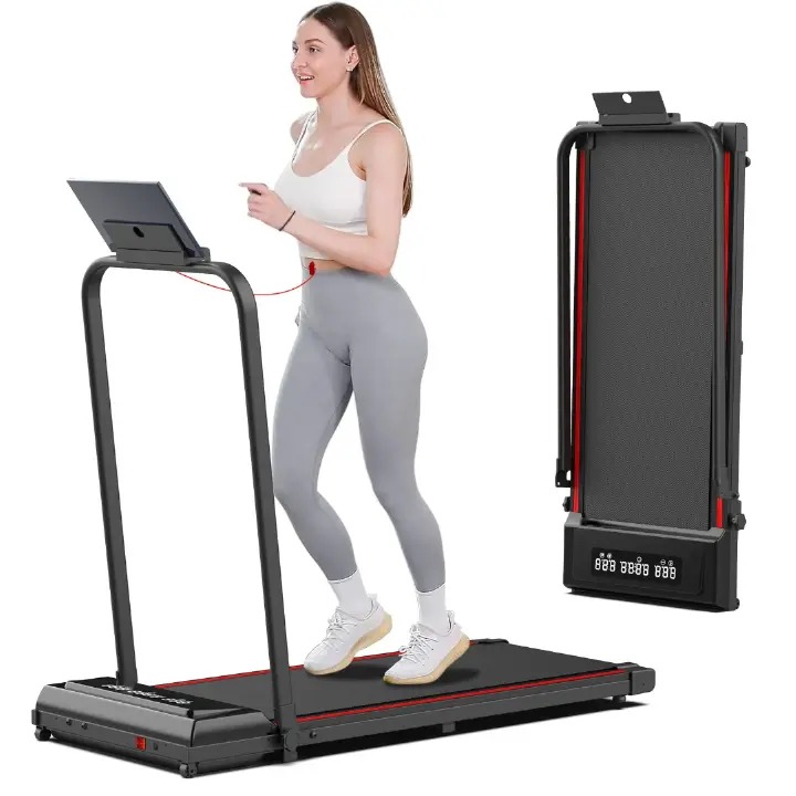 Slim Foldable / portable Treadmill /Walking Pad for Walking and Running, with Preset and Adjustable Programs, with Wireless Remote Control -Upto 6km/h and LED Display that helps Track speed, distance.