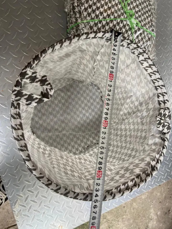 Stylish Houndstooth Fabric Laundry & Storage Baskets , Modern Black & White Pattern | 💪 Durable Foldable Design with Sturdy Handles | 🧦 Perfect for Laundry, Toys, or Home Organizer