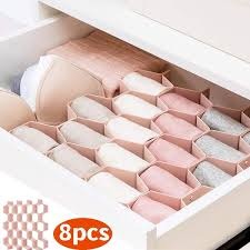 8-Piece Honeycomb Drawer Divider Organizer for Socks, Underwear & Small Clothes | Space Saving Closet Storage | Foldable, Durable & Easy to Install Wardrobe Organizer